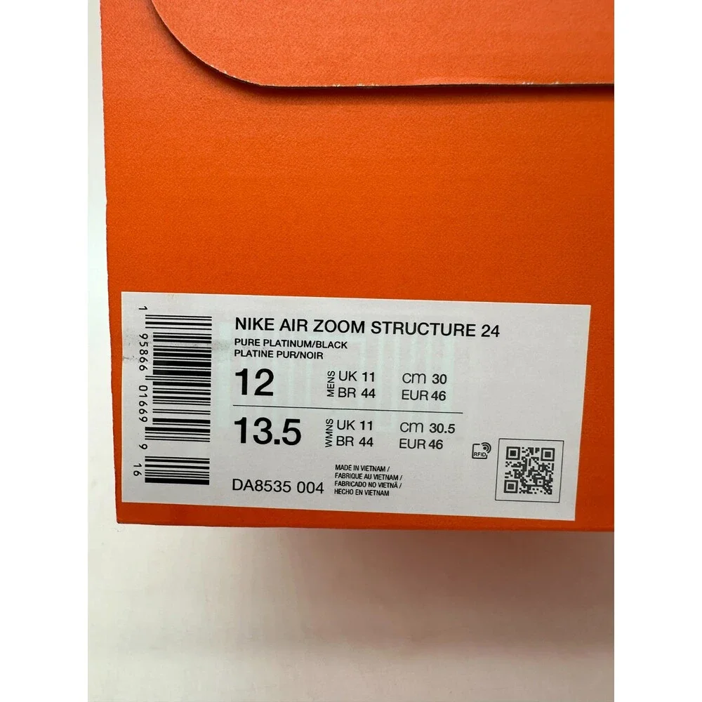 Nike Air Zoom Structure 24 Men's Size 12 Gray White Athletic Shoes DA8535 004